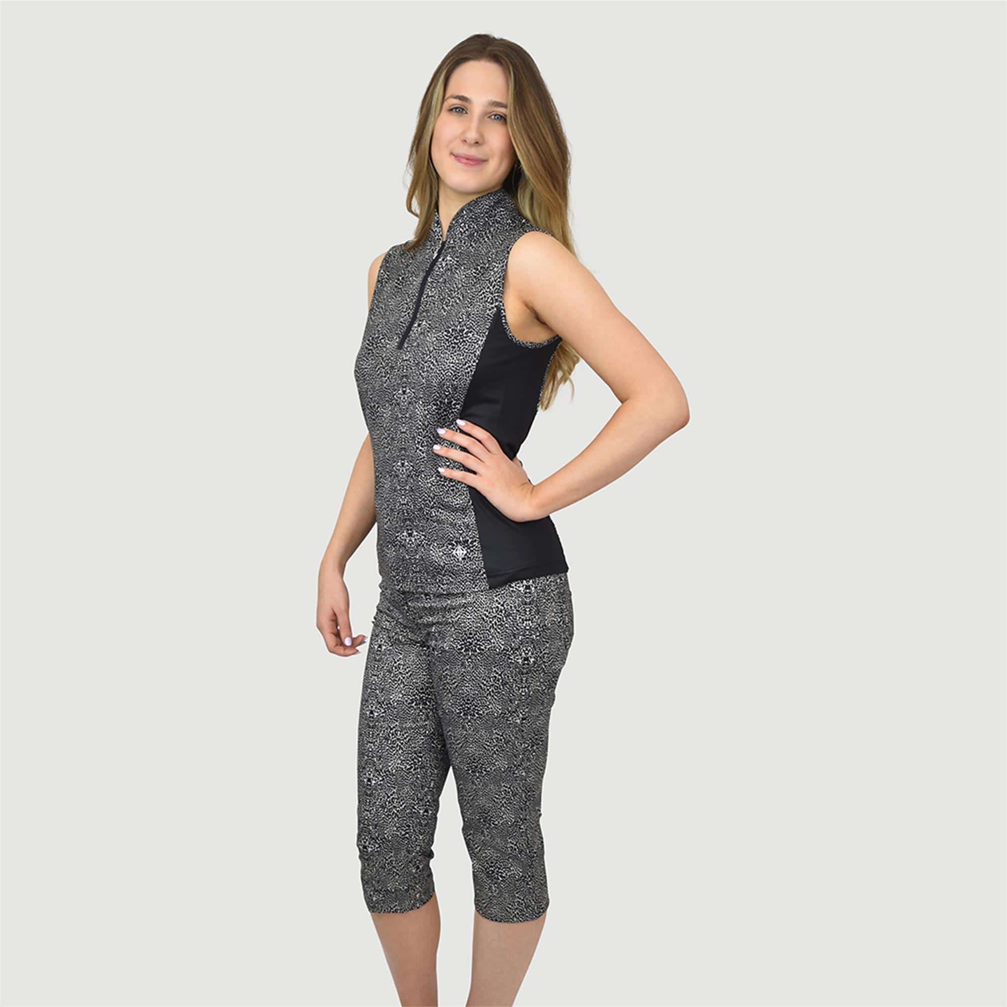 Pure Golf Emily Sleeveless Polo Shirt Black